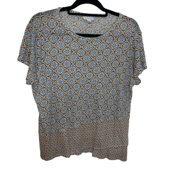 J.Jill Womens Love Linen Knit Top Asymmetric Shirt Size Medium - Picture 1 of 7